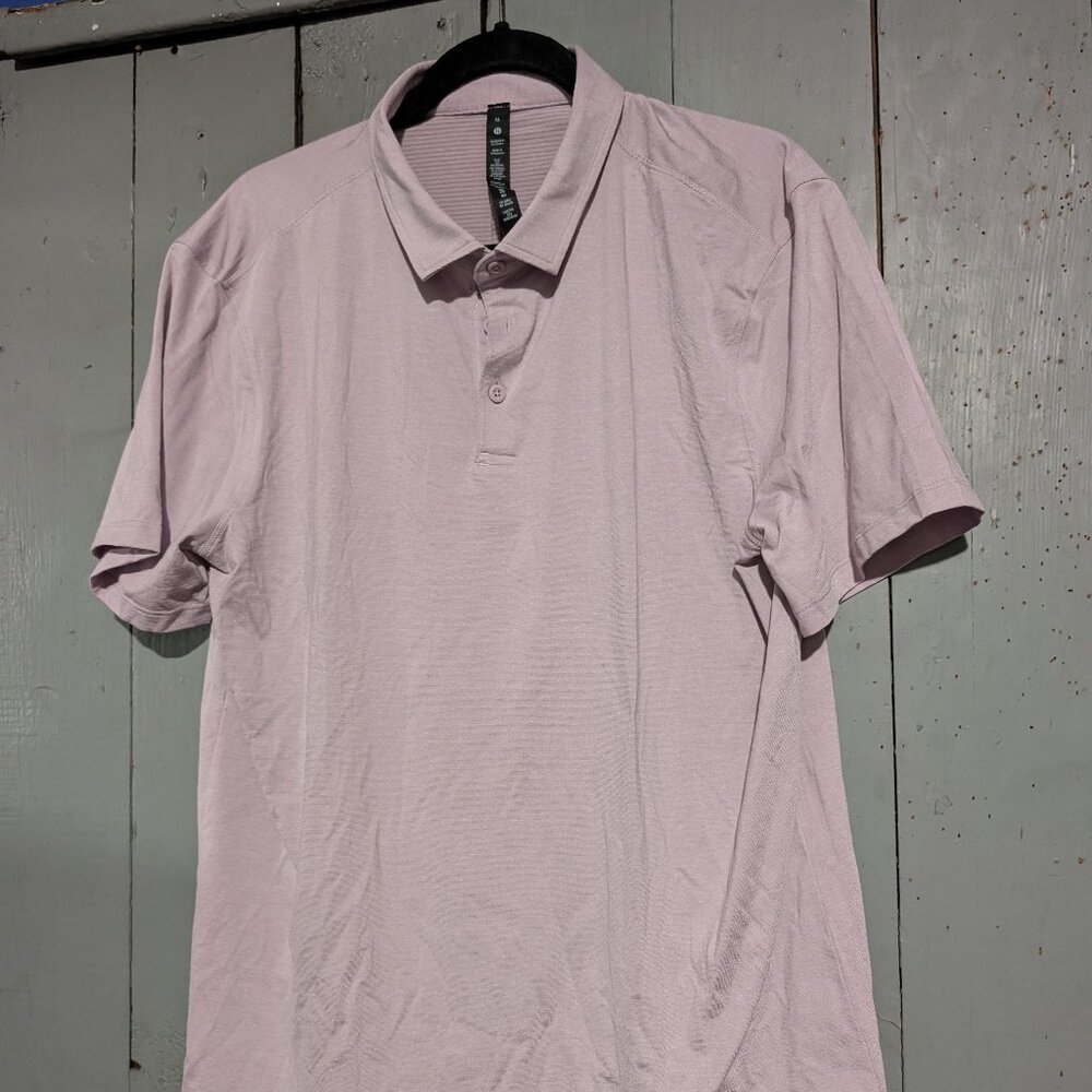 Lululemon Evolution Polo Shirt Mens Short Sleeve Gray L #147